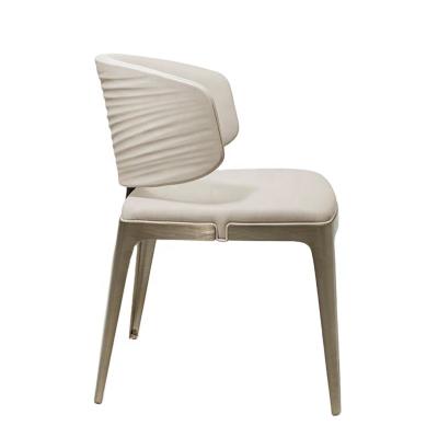 China Luxury Luxury high-end dining chair manufacturing highly customized modern stainless steel leather dining chair for sale