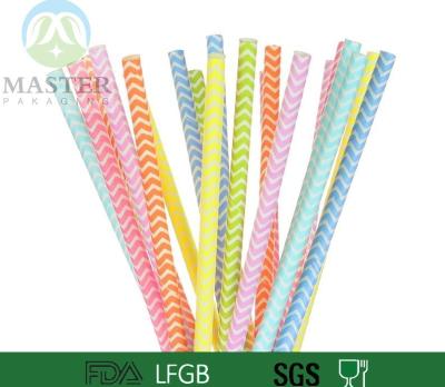 China Eco-friendly customized 6x197mm  colorful drinking paper straws for sale