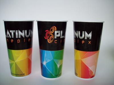 China 16oz Eco- friendly disposable double PE cold beverages drinking paper cups for sale