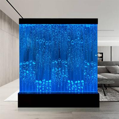 China Europe Customized Bubble Fountain Led Wall Separation Divider Acrylic Water Dancing Bubble Wall for sale