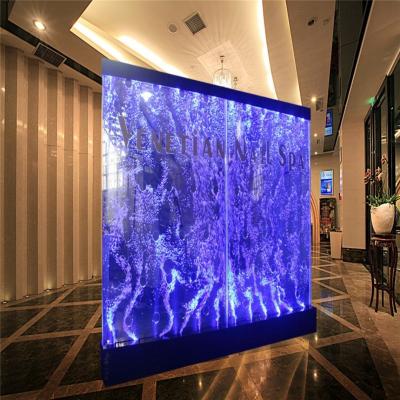 China Coastal Spa Customized Room Dividers Led Decorative Water Bubble Fountain Wall Screen Panels for sale