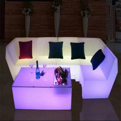 China Modern Factory Led Remote Color Change Bar Furniture With Led Sofa for sale