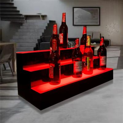 China Europe Custom Color Change Led Lighted Wine Rack Acrylic LED Bar Bar Shelf for sale