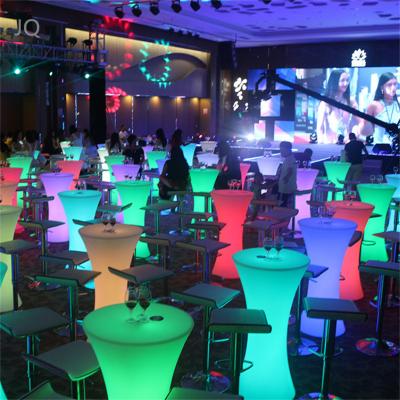 China Modern Acrylic Plastic Led Furniture Rectangle Light Wedding Bar Cocktail Coffee Table for sale