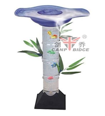 China Led Changing Light Water Floor Bamboo Tube Lamp Cool Mist Humidifier With Fishes for sale