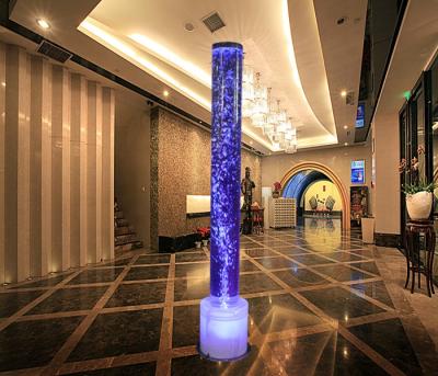 China RGB Led Light Acrylic Water Bubble Round Tube Wedding Water Bubble Column for sale