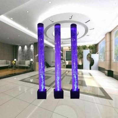 China Coastal Floor Standing Acrylic Bubble Water Lamp Light Led Indoor Furniture Water Fountain Wall for sale