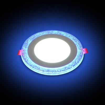 China Modern Cheap Price 3w 6w 12w 18w Round Slim Commercial Indoor Ceiling Dual Color LED Panel Light for sale