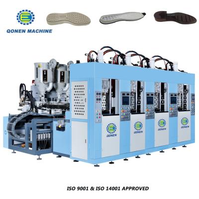 China Making TPU.TR.TPR.PVC Sole 4 Station Shoe Sole Injection Machine With 2 Injector for sale