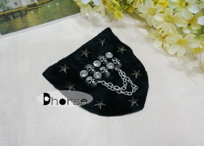 China cool Stylish Black Beaded Appliques For Clothing With Skulls for sale