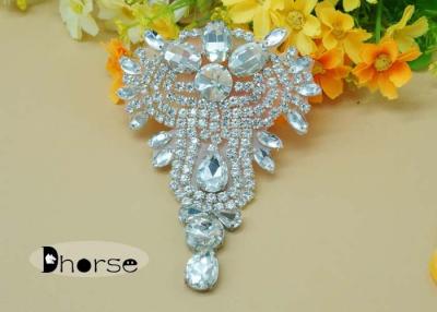 China Silver Beaded Crystal Rhinestone Applique For Wedding Decoration for sale