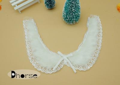 China Pure White Embroidery Collar Neckline , Fur Collar Neckline for sale