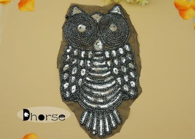 China Owl Design Cord Embroidered Sequin Appliques And Trims For Garment Dress for sale