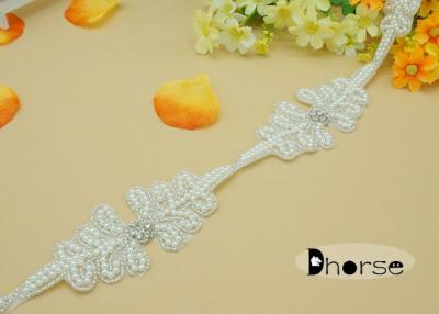 China Custom Rhinestone Chain By The Yard with Pearl , Beaded Trims For Dresses for sale