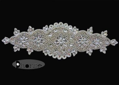 China Iron On Bridal Sash Rhinestone Applique Trim For Wedding Dresses for sale