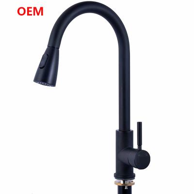 China Traditional Cheap 360 304 Degree Stainless Steel Adjustable Pull Out Kitchen Faucet Gold Black Color for sale