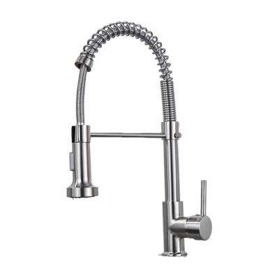 China Modern Modern Spring Kitchen Faucet Steel Faucet For Pull Out Brass Sink Faucet With Sprayer for sale