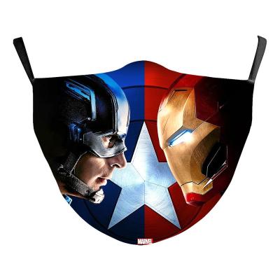 China Halloween Styles Halloween Party Mask 3D Mask OEM Decoration Unisex Custom Color Face Cover Polyester Cloth Mask Logo Printed Animation The Avenger for sale