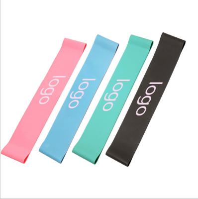 China Durable Resistance Bands Trainingprinted Mini Custom Logo Latex Elastic Band Gym Strength Exercise With Piece Set for sale