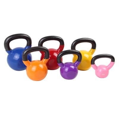 China Wholesale Custom Logo Cast Handle Colorful Viny Durable Coated Iron 4kg /6kg/8kg/24kg/32kg Competition Kettlebell for sale