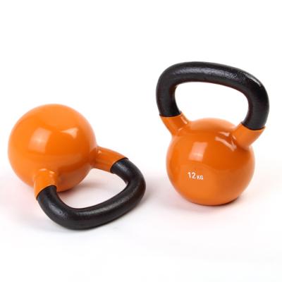 China Durable Fitness Exercise Workout Vinyl Cast Colored Handle Colored Chrome Handle Competition Kettlebell 20kg Price for sale