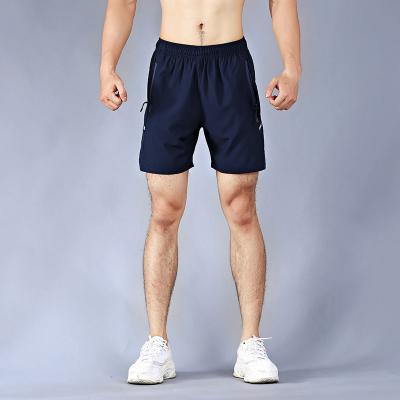 China Customized High Quality Men's Running Jogger Wicking Shorts Breathable Polyester Fiber Spandex Gym Fitness Gym Wicking Shorts With Zipper Pocket for sale