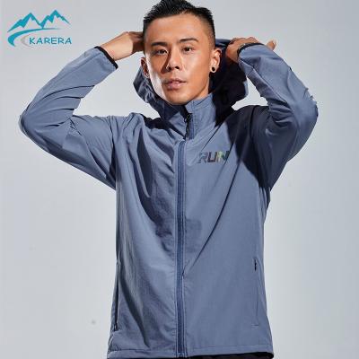 China QUICK DRY Casual Hooded Zipper Jacket Thin Outdoor Fashion Sports Anorak Jacket Men for sale