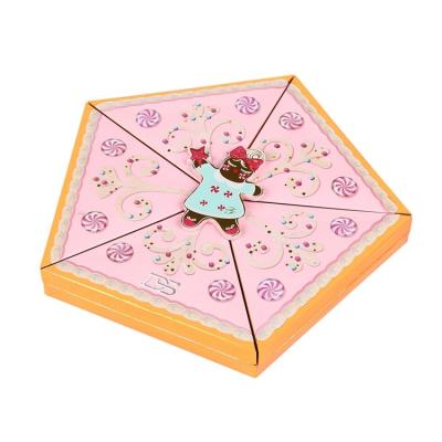 China Handmade Special Pink Pentagon Eyeshadow Palette Box With Magnetic Closure for sale