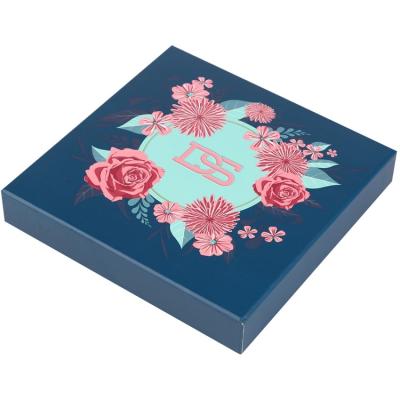 China Beautifully Handmade Custom Printed Navy Blue Square Gift Box With Lid for sale