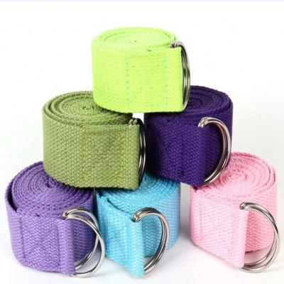 China Durable Organic Yoga Pilates Strap Customized Colorful Exercise Yoga Belt for sale