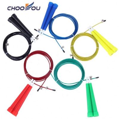 China Anti-skid Handle + Color Steel Custom Plastic Handle Wholesale Cable Speed ​​Jump Rope for sale