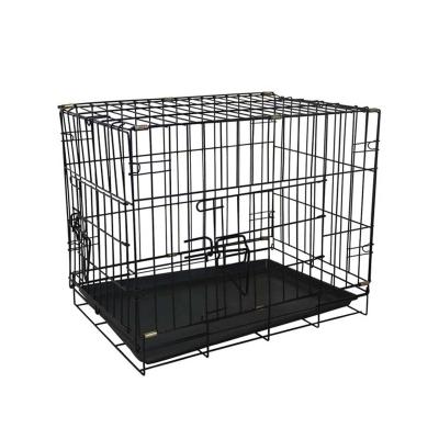 China Hot Selling Viable Iron Metal Dog Cage Pet Crate Black Collapsible Metal Animal Kennel China for sale