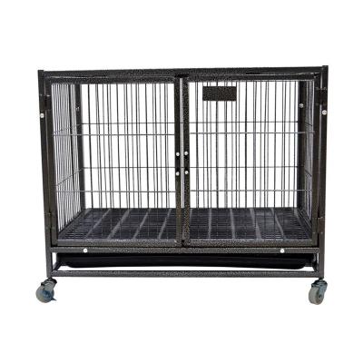 China Durable Heavy Duty Cheap Large Pet Cage Large Outdoor Wheels Powder Metal Tube Dog Liner Settlements For Sale MH-HD30 for sale