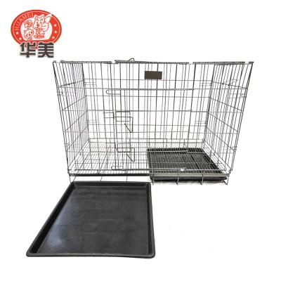 China Small pet metal wire kennel cage wholesaler high quality viable travel viable stackable foldable cage for dog for sale