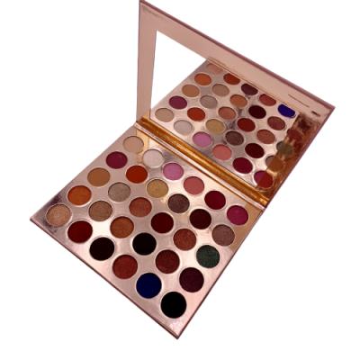 China Low Price Waterproof Gold Packaging Matte Shimmer Cosmetics Makeup Private Label Custom Eyeshadow Palette for sale