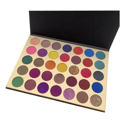 China Waterproof Custom Your Brand Glitter Eyeshadow 35 Color Private Label Eyeshadow Palette for sale