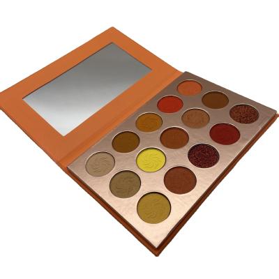 China Wholesale Private Label Matte Cosmetics Matte Shimmer Makeup Waterproof Pigmented Orange Drop Eyeshadow Palette for sale