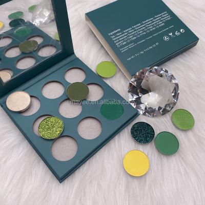 China Empty Packaging Eyeshadow High Dye High Dye Matte Eyeshadow Palette DIY Private Label Custom Simple Waterproof Glitter Cosmetic for sale