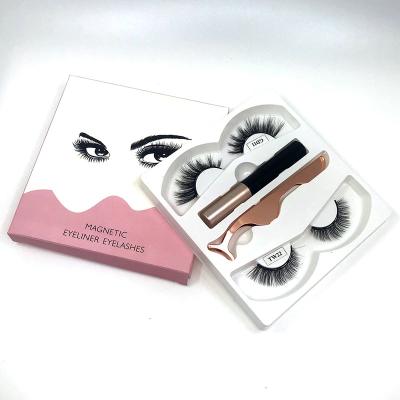 China Newest Styles 3d Factory Price Factory Price Wholesale False Natural Magnetic Eyelash Set for sale