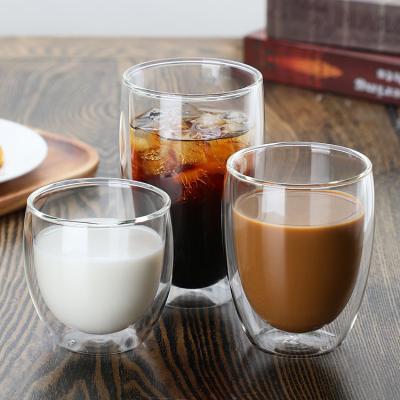 China Who respects the environment; Disposable ; Biodegradable 250ml 450ml Customized Logo Coffee Cups Double Wall Espresso Glass Coffee Mug for sale