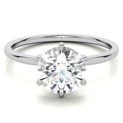 China Xiqi 1ct Moissanite Diamond 925 Sterling Silver Jewelry Women Fashion Engagement Ring Wedding Moissanite Ring for sale