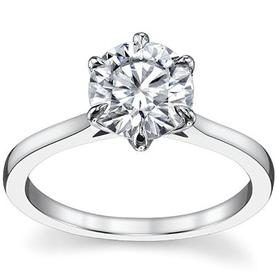 China CLASSIC Xiqi 18k White Gold Plated Round Cut 1ct Moissanite 6 Prong Setting Solid 925 Sterling Silver Wedding Engagement Ring for sale