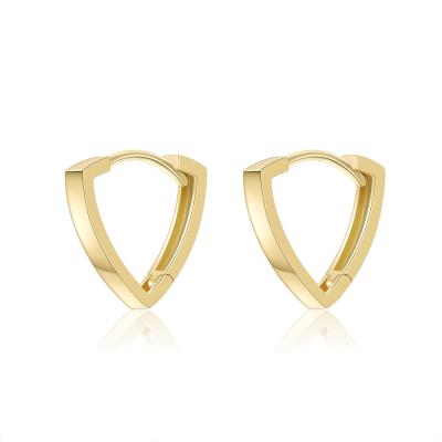 China Minimalist Xiqi gold triangle circle 925 earrings cute silver huggie circles earrings for girls for sale