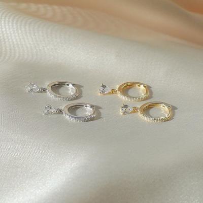 China Xiqi's best selling FASHIONABLE small circle earrings dangle real 925 silver cheap style drop earrings for sale