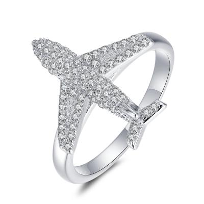 China Wholesale Xiqi Fashion Hiphop Mens Womens Jewelry Custom 925 Sterling Silver Aircraft Airplane Ring CLASSIC for sale