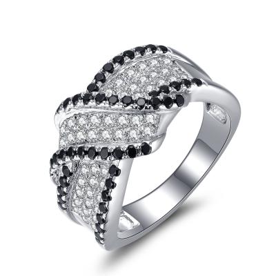 China Xiqi 925 Sterling Silver Ring Jewelry Women Black Elegant Modern FASHIONABLE Rhodium Plated Ring for sale