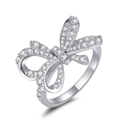 China Xiqi CLASSIC 925 Sterling Silver Bowknot Rings Women Jewelry Silver Plated for sale