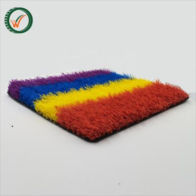 China Football/Golf/Garden/Balcony Home/Hotel Wedding Grass Rainbow Grass Artificial Turf For Kids Playground for sale