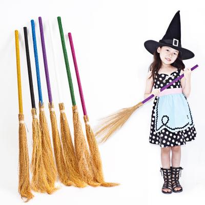 China Halloween Thanksgiving Halloween Decoration Witch Broom With Bat Decor Gift Haunted House Props for sale