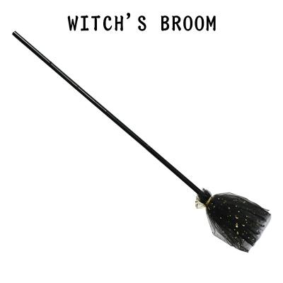 China Halloween Decoration Plastic Witch Broom With Bat Decor Gift Haunted House Props for sale